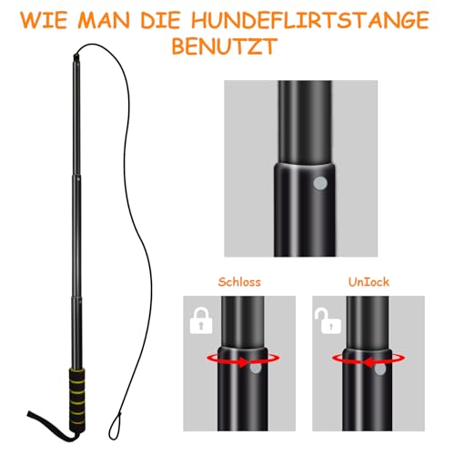 Aitmexcn Reizangel Hund, Eizangel Hunde Martin Rütter, Ausziehbar Robuste Flirt Pole für Kleine & Große Hunde und Katzen - Robuste & Leichte