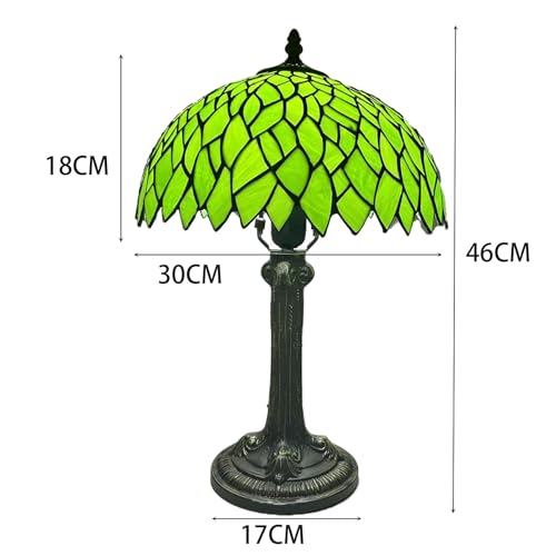 Lampe Tiffany Vert de 30 cm en Verre pour Bureau et Chevet - 7