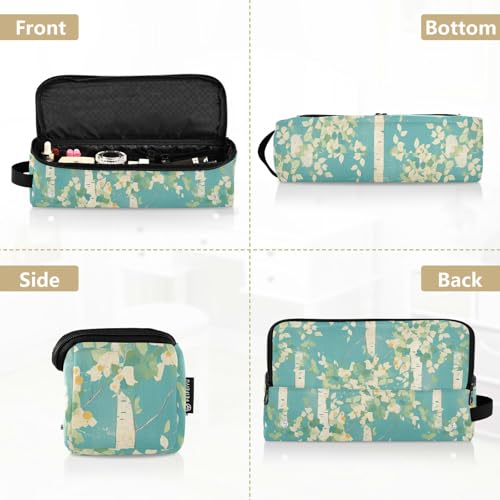 White Birch Blue Hair Tool Travel Bag for Women and Heat Resistant Mat with Zipper Curling Iron Travel Holder Storage Bag for Curling Iron Straightener Flat Hair Dryer Women Essentials Storage miniatura 5