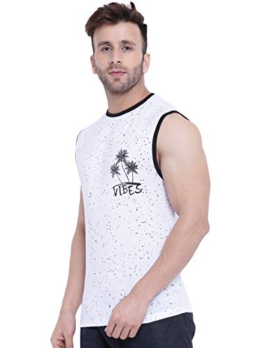 Image of GRITSTONES Men's Sleeveless Crrew Neck Printed Vest GSVST1809