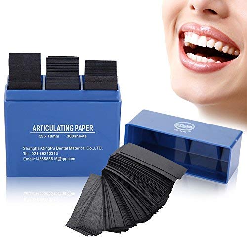300 Stück Dental Paper, Dental Anticulating Papers Zahnpflege Streifen Dental Kieferorthopädische Streifen(Blau) Cover