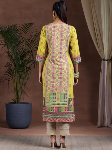 Image of Libas Womens Printed Crepe Straight Kurta for Women Suit