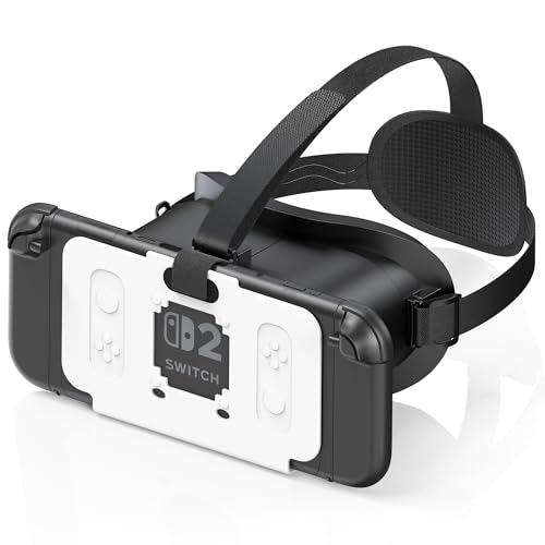 Casque VR pour Nintendo Switch 2 (2025), Switch 2 Lunettes de réalité virtuelle VR avec lentilles HD réglables et Sangle de tête Confortable, kit Labo VR pour Accessoires Switch 2, Noir et Blanc