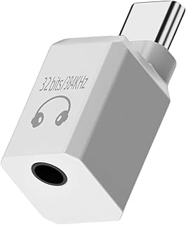 HNsdsvcd Adaptador de radio USB C portátil de 384 kHz HiFi tipo C a 3,5 mm, apto para smartphones, portátiles y más