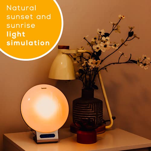 Beurer 4-In-1 Bluetooth Wake-Up Light, Daylight Sunrise Simulation & Sunset Fading, Alarm Clock, Reading Lamp, Mood Light, Speaker, Radio, 256 Customized Color Variations For Sleep, Lightup App, Wl75 #TOP3