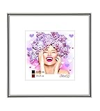 Bildformat: 50x50 cm Photo Style Kunststoff Bilderrahmen quadratisch Foto Rahmen Picture Frame Collage: Farbe: Silber  Format: 50x50