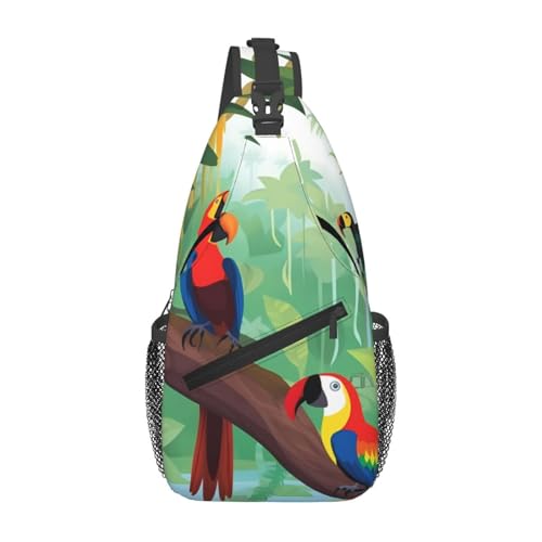 Bolso cruzado de pecho tipo sling negro para adultos miniatura 1