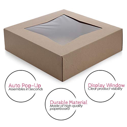 StarMar 9 inch Pie Boxes 12 Pack 9 x 9 pie box with clear window