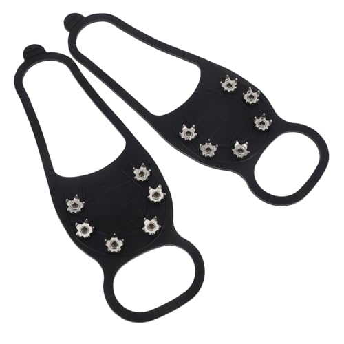 BESTonZON Snow Anti-Skid Shoe Covers Ice Cleat Spikes Silicone Grips Compact Design for Hiking Trekking