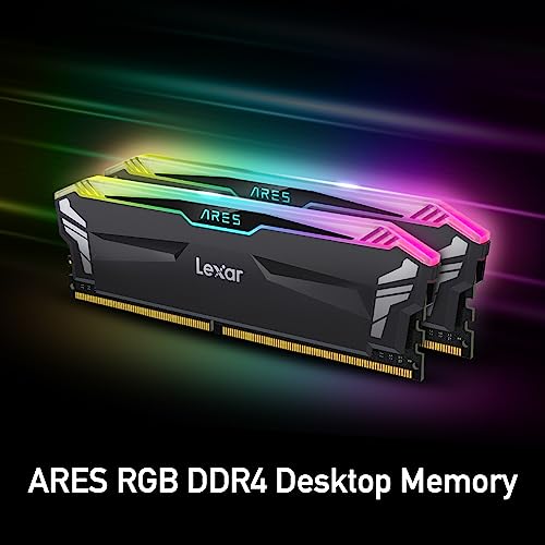 Image of Lexar 32GB (2x16GB) ARES RGB DDR4 RAM 3600MT /s CL18 1.35V Desktop Memory, Compatible with Intel XMP 2.0 and AMD Ryzen, Black (LD4BU016G-R3600GDLA)