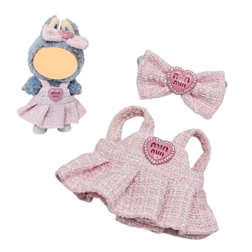 GDLSYLGHY 2026 Version Doll Clothes Set for Labubu, Beautiful Outfits Suits Optimal for Your 5.9-6.7in Dolls Dressing Up, Clothing Accessories for Labubu(Pink Dress Suit with Bow)