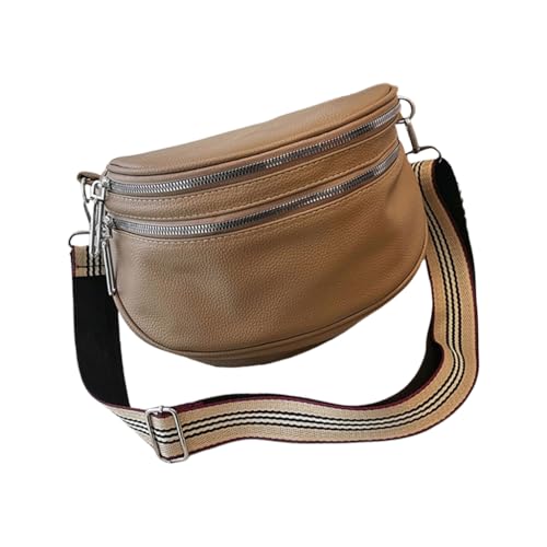 Stylish Wide Strap Shoulder Bag for Everyday Use Casual Crossbody Bag with Spacious Compartments Solid Color Pack