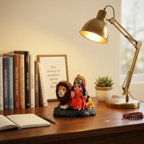 Image of ZAICUS Durga Maa Idol with Lion for Home Temple Decor | Sherawali MATA Murti for Pooja Room, Mandir & Office | Goddess Statue for Navratri, Housewarming & Spiritual Gift