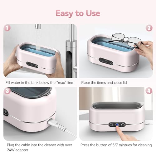 Image of Miorcols Ultrasonic Cleaner Machine for Jewelry,48KHz with 2 Cleaning Modes