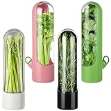 LDHHYH 4 PCS Fresh Herb Keeper for Refrigerator, Herb Saver for Refrigerator, Cilantro Containers for Fridge...