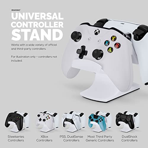 Image of Dual Game Controller Desktop Holder Stand - Universal Design for Xbox ONE, PS5, PS4, PC, Steelseries, Steam & More, Reduce Clutter UGDS-03 (White)