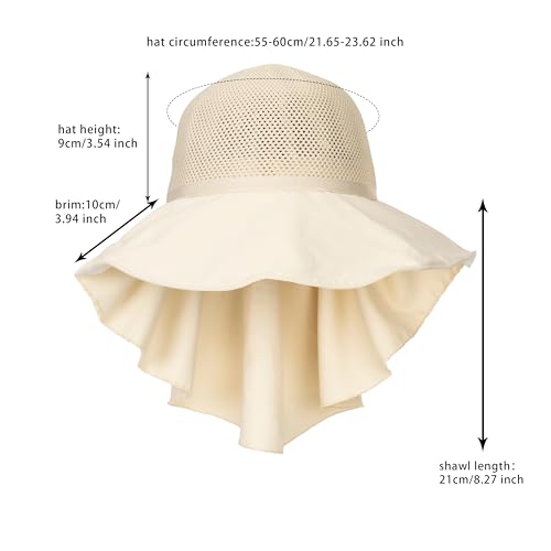 Sombreros de malla para mujer con protección UV y bufanda miniatura 2