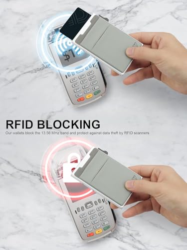 Image of TOYFID Credit Card Holder Wallet for Mens - Metal Slim Minimalist Cards Holder with Stretch Money Pocket - RFID Blocking&Ultralight Small Wallet