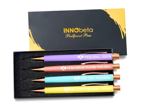 Bolígrafos de pickleball para mujeres InnoBeta, set de 4 piezas para amantes del deporte