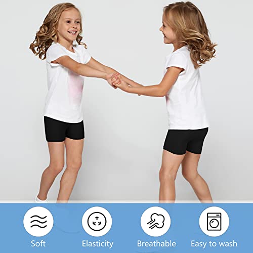 Ruisita 3 Pieces Girls Shorts Cotton Bike Shorts Girls Shorts Under Dress Soft Dance Shorts For Girls Black #TOP4