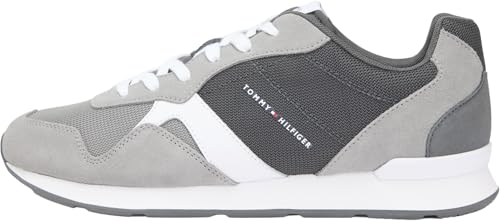 Tommy Hilfiger Runner Icon Mix Fm0fm05679 Low Top pour Homme, Gris Universel, 42 EU
