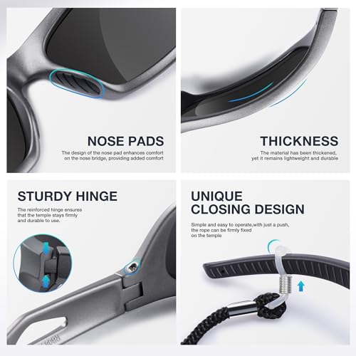 Image of RIVBOS Polarized Sports Sunglasses Driving Sun Glasses Shades for Men Women Tr90 Frame for Cycling Fishing Running RB831