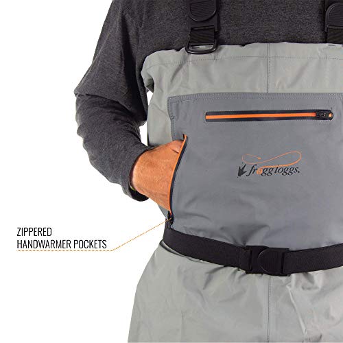Frogg Toggs Hellbender Breathable Stockingfoot Chest Wader, Stout, Slate Gray, Size Large Stout