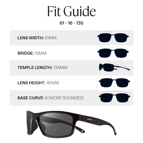 Image of Revo Sunglasses Harness: Polarized Lens with Rectangle Sport Wrap Frame