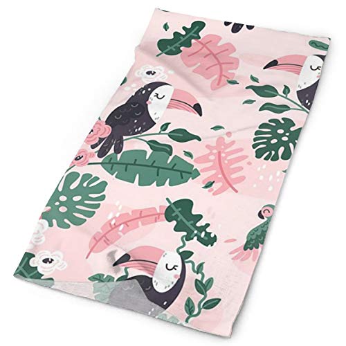 Preisvergleich Produktbild RTBB Kopftuch, Kopftuch, Tukan, Papagei, Palmblatt, einseitig, bedruckt, sonnenfest, warm, für kaltes Wetter, Outdoor-Sport