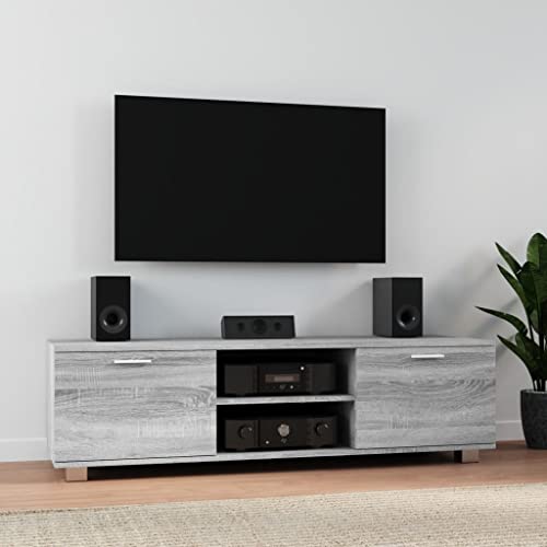 Woonisher Meuble TV Sonoma Gris 140x40,5x35 cm Bois d'ingénierie Ensemble Meuble TV et Table Basse