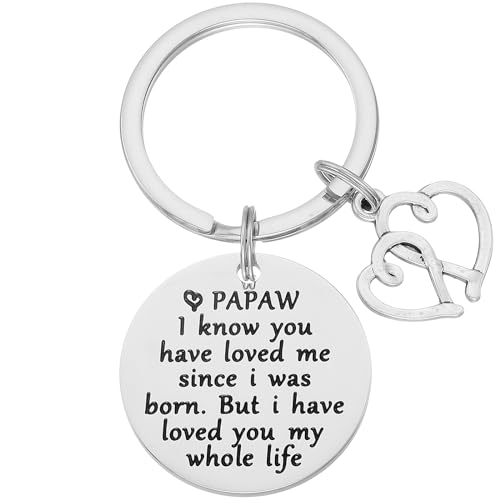 HUTIMY Papaw Keychain for Men - Grandkids Gift