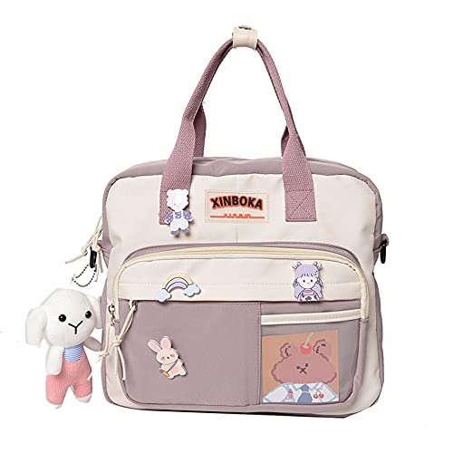 ZSQSM Mochila Escolar Con Lindo Colgante De Conejo, Bolso De Hombro De Estilo Japonés Para Computadora Portátil, Mochila Para Niñas, 30X9X29Cm Cover