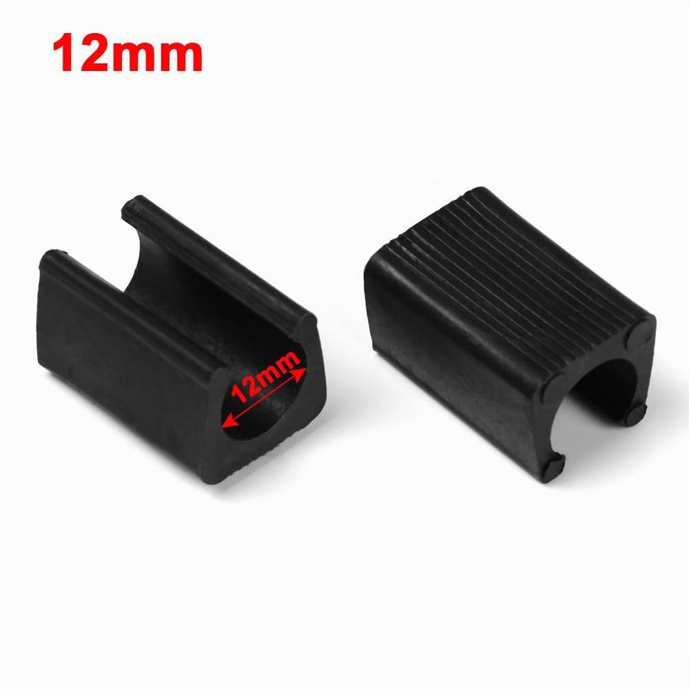 24 piedini per sedia in plastica, a forma di U, diametro 12 mm, nero, per sedie tubolari in acciaio…