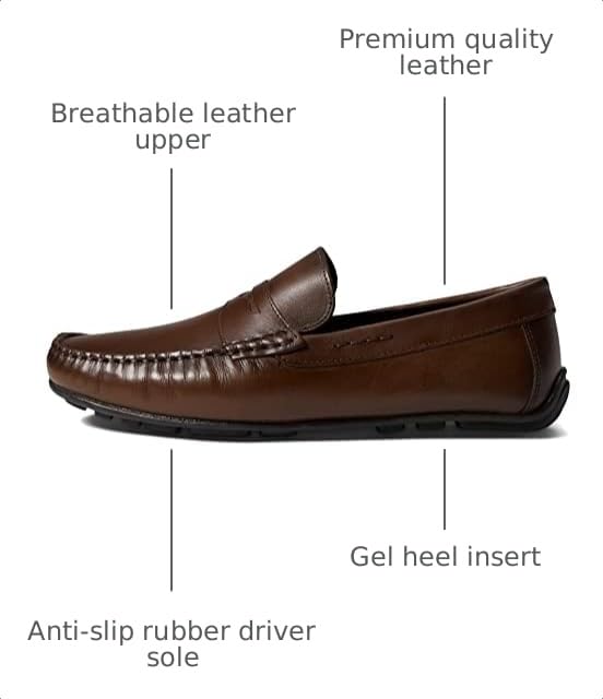 Image of Men's Leather Casual Slip On Penny Loafers
