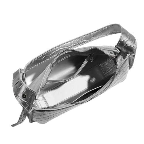 Sac à main pour femme motif croissant en cuir synthétique noir