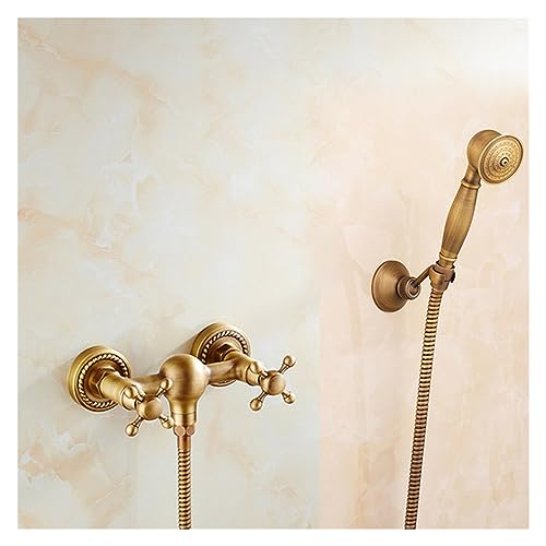 Ensemble douche à main biton laiton antique haut de gamme style 4