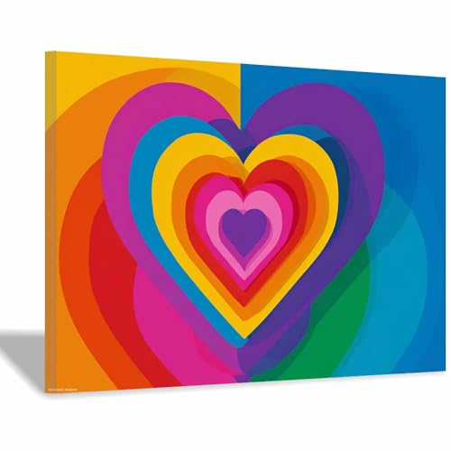 Impression abstraite cœur multicolore pour un bureau inspirant