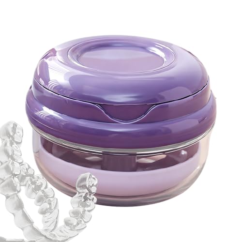 Étui pour prothèses dentaires | Récipient étanche pour prothèses dentaires amovibles,Boîte de rangement pour bagues,Pour nettoyage, trempage et rinçage, Adulte, utilisation à domicile et