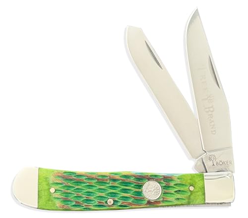 Boker Manufaktur Traditional Series 2.0 Trapper Pocket Knife, Burnt Lime