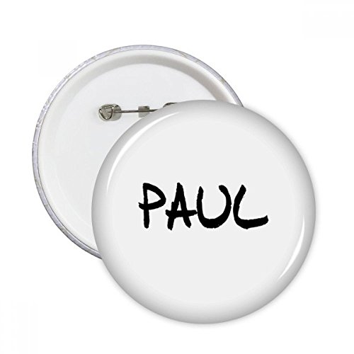 Badge bouton PAUL prenom anglais manuscrit decoration vetement ronde S 5pcs multicolor