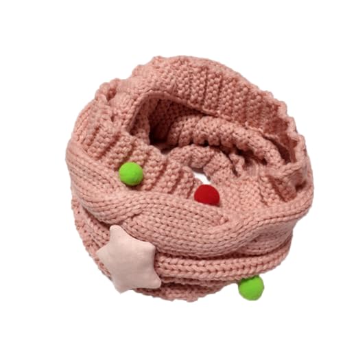 Didiseaon Boys Girls Winter Scarf 7.87 Inch Wide Star Pom Ball Knitted Neckwear for Boys and Girls