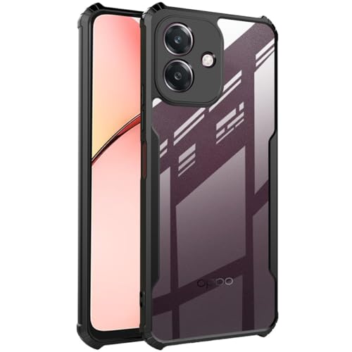 QUIETIP Case Compatible with Oppo A40 & A3 & A3x with Screen Protector,Clear TPU Shockproof Protective Cover,Black