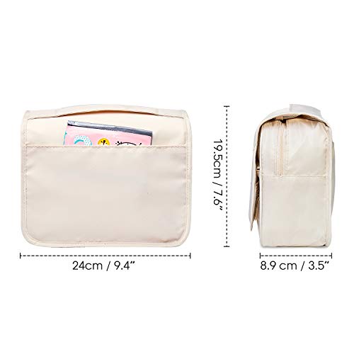 Image of Hanging Travel Toiletry Bag Cosmetic Make up Organizer for Women and Girls Waterproof (Beige)