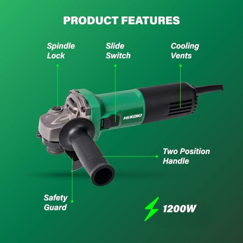 Image of HIKOKI G13MGBS9Z 125 mm Ac Angle Grinder | 1200W Powerful Motor | 11000Rpm | Compact And Light Weight