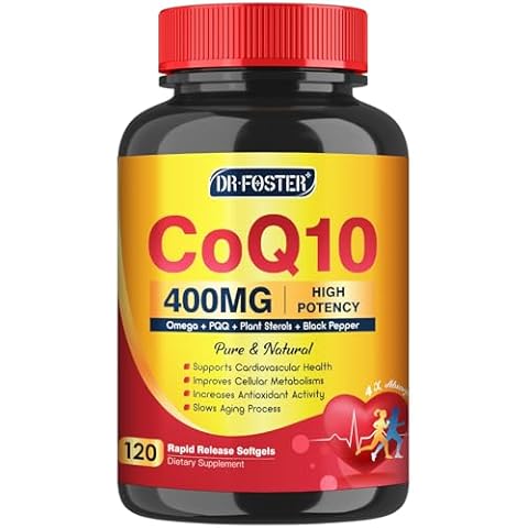 CoQ10 400mg SoftGels COQ10 - CQ10 Coenzyme Q10 Supplement, Plus PQQ, Omega 3, and Vitamin E, for Heart and Cellular Energy, 120 Servings Cover