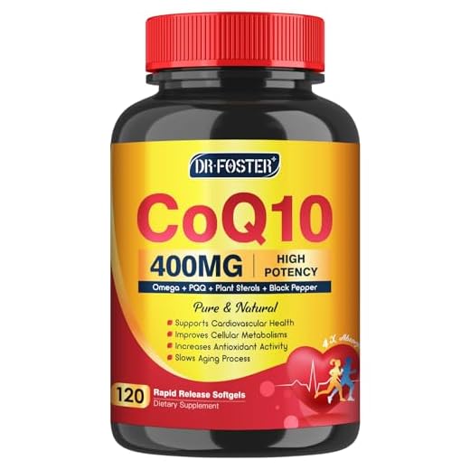 CoQ10 400mg SoftGels CQ10 Coenzyme Q10 Supplement, Plus PQQ, Omega 3, and Vitamin E, for Heart Health and Cellular Energy, 120 Servings