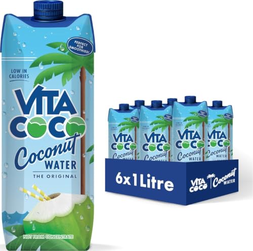 Vita Coco Agua De Coco Original Multipack - 6x1L - Vitamina C y Potasio | Sin Gluten | Baja en Calorías | Refrescante e Hidratante | Perfecta para Batidos y para Cocinar | Rica en Calcio y Magnesio