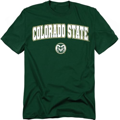 LOGOVISION Colorado State University Arch Logo Unisex Adult T Shirt Hunter Green Small