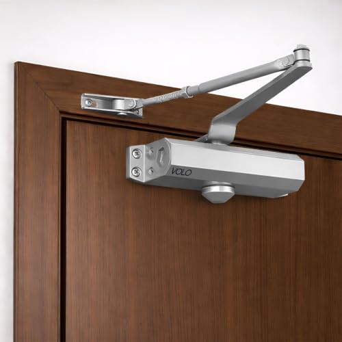 Image of VOLO Door Closer | Heavy Duty Automatic Door Closer | Adjustable Door Speed for Home Office Hotel & Commercial Doors | 1 Year Warranty | (Silver | 65 Kg Capacity | Hydraulic)