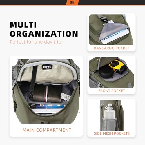 Image of SKYSPER Sling Bag RFID Crossbody Sling Backpack Cross Body Shoulder Bag Travel Hiking Daypack for Women Men(Light Taupe)